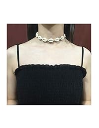 Flaming Phenix 6Pieces Natural Shells Cowkers Necklace Shell Bracelet Handmade Shell Pearl Puka Hawaii Beach Short Necklace Women's Jewelry (6 Pack)