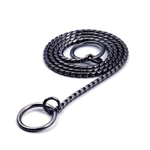SGODA Black Dog Chain Collar Choke Pet Training Snake Collar with Heavy Links, 20 in, 4 mm