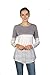 Chvity Winter Shirts for Women Casual Color Block Long Sleeve T Shirts Tops Loose Tunic Blouses with Striped Hem