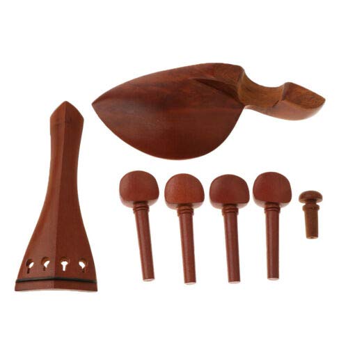FidgetKute Jujube Wood 1/2 Violin Chinrest&Tuning Peg&Tailpiece&Endpin Musical Parts Show One Size - Thumbnail 7