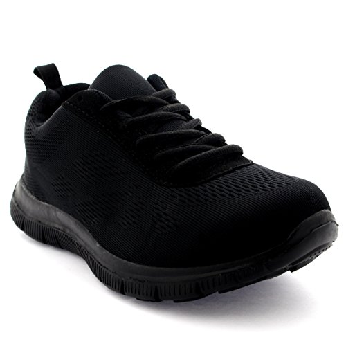 plain black running trainers