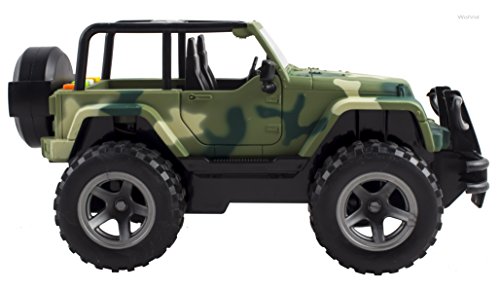 WolVolk Off-Road Military Fighter Car Toy - Friction Powered Toy Vehicle with Fun Lights & Sounds - 2 Doors Open - Great Gift for All Occasions for Kids Boys & Girl