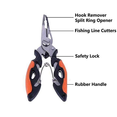 Splitringzange Sprengringzange Angelzange Hakenentferner Hakenlöser Angelschnur Schneider inkl. praktischer Tasche – Bild 3