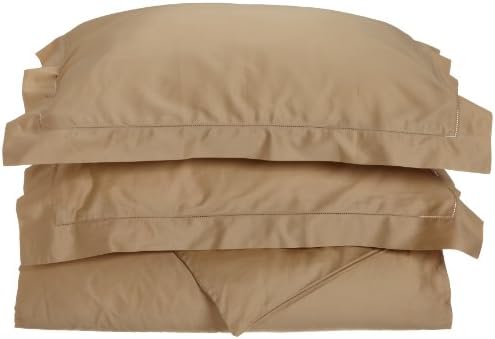 Tuscany Fine Italian Linens Milange 300 Thread Count Egyptian Cotton King Duvet Cover Set, Honey Beige