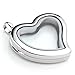 Jovivi Twist Heart Floating Charm Memory Locket Necklace - 316 Surgical Stainless Steel Magnetic Closure