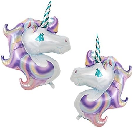 LUNASMILE Foil Unicorn Balloons Birthday Party Supplies for Kids Birthday Decorations, Baby Shower Decoration, 46 Inch by 34 Inch(2 Unicorns)