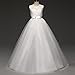 Big Girl Sleeveless Lace Flower Girl Gray Princess Dress Tulle Long Maxi Gown Kids Wedding Bridesmaid Formal Pageant Dresses White 10-11 Years