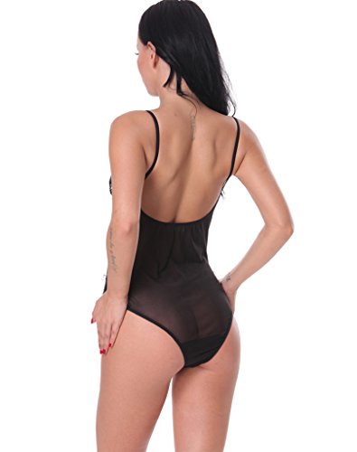 Luccy-K-Womens-Lace-Babydoll-Jumpsuit-Briefs-Sleepwear-Bodysuit-Lingerie