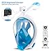 ORSEN Newest Snorkel Mask Foldable 180 Panoramic View Free Breathing Full Face Snorkeling Mask with Detachable Camera Mount, Dry Top Set Anti-Fog Anti-Leak for Adults & Kids (White Blue, L/XL)