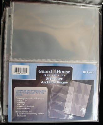 2 Pocket Currency Storage Pages for Graded Bills PACK of 10 GuardHouse Shield