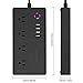 Smart Power Strip WiFi Plug TONBUX Multiple Outlet Surge Protector USB Bar & FCC Certified Remote Control Timing Schedule Voice Control with Alexa Echo Google Home IFTTT Black