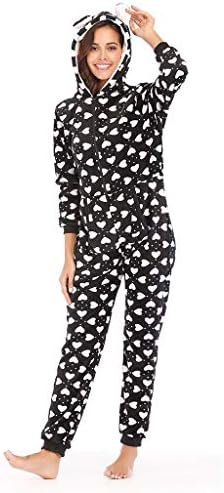 Rosennie Womens Onesie,Fashion Ladies Onesies Printing Jumpsuit Women Hooded Tracksuit Playsuit All in One Piece