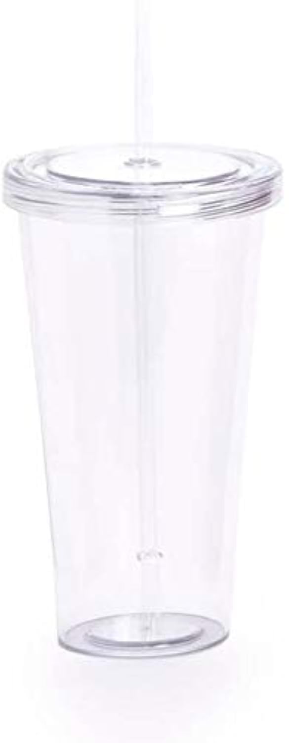 notrash2003 680 ml Smoothie Tumbler with Straw, Plastic, White