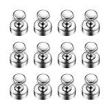 12PCS Refrigerator Magnets Magnetic Push Pins Nickel Plated Fridge Magnets Kitchen Calendar Whiteboard Office Push Pin Magnets