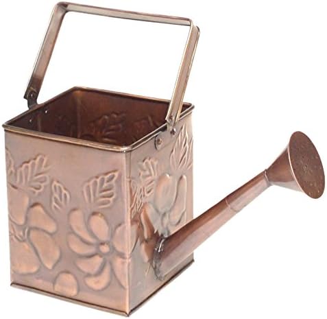 GiftBay Watering Can, Metal With Handle 7" High, 1.00 Gallon, Antique Copper Finish