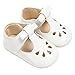 Baby Girls Christening Baptism Mary Jane Soft Sole Classic Hollow Princess Dress Flat Shoes White Size M