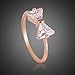Fashion Plaza Christmas Gift Women Jewelry Bow Ring with Triangle Cubic Zirconia R422