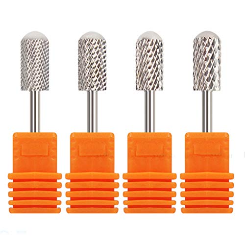 StyleZ 4X Carbide Rotary Nail Drill Bit w/Smooth Round Top For Nail Art Salon Manicure Silver