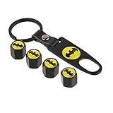 BENZEE 4pcs VB05 Black Car Wheel Tire Valve Caps Stem Air For Batman DC Comics Superhero Shield