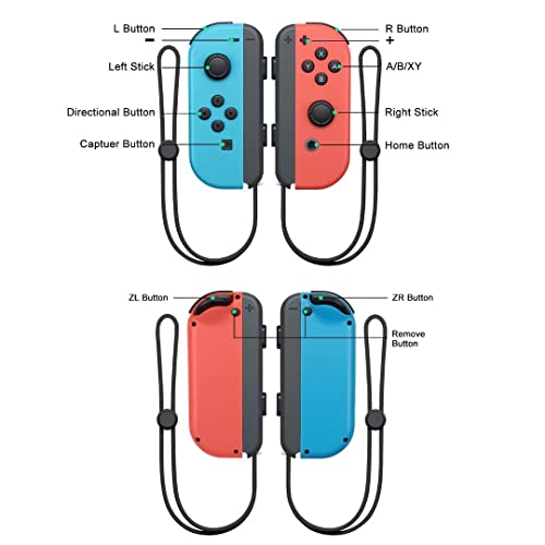 Switch Joycon, Joycon Controller for Switch/Lite/OLED, Replacement for