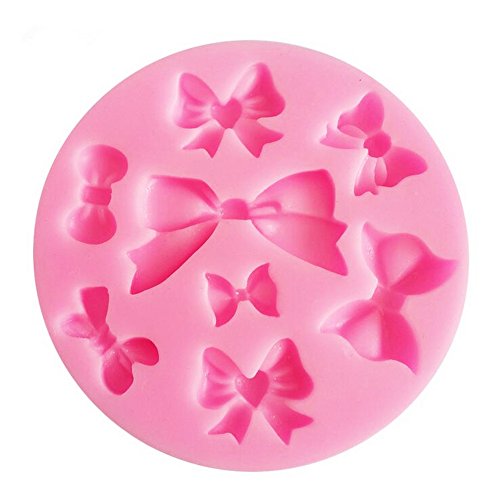 Efivs Arts EA89 8 Mini Bows Silicone Mould Fondant Sugar Bow Craft Molds for Valentine's Day gifts,DIY Cake Decorating 3.5"