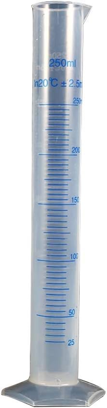 fayle Measuring Cylinder Graduated Mistry 100ml 250ml PP Measurement Lab Supplies Print Line Affordable Liquid Laboratory Clear School(250)