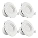 TORCHSTAR 4 Inch LED Recessed Downlight, Integrated Ceiling Light with Junction Box, 7W (60W Eqv.), Dimmable Retrofit, 5000K Daylight, IC-Rated & Air Tight, UL-Listed, Pack of 4