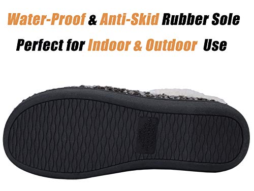 Womens-Comfort-Memory-Foam-Slippers-Plush-Lined-House-Shoes-Indoor-Outdoor-Anti-Skid-Rubber-Sole