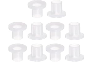 HARFINGTON 10pcs Flanged Sleeve Bearings 10mm Bore 12mm OD 14mm Length Nylon Bushings for Shaft, White