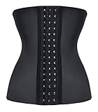 Camellias Women Classic 3 Hooks Latex Waist Trainer Corset For Weight Loss Waist Cincher Body Shaper Slimmer Tummy Control Shapewear Black Plus Size,SZ1988-3-Black-4XL