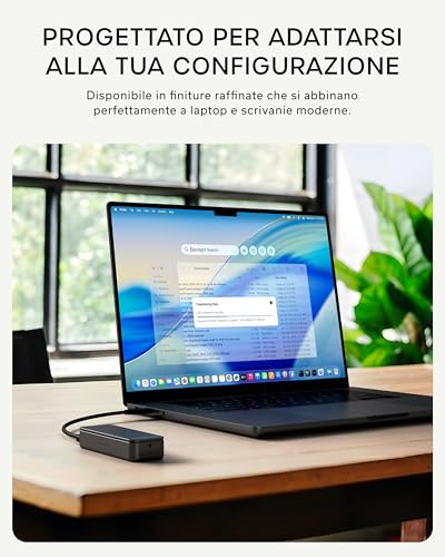 SATECHI DotDisk™ M.2 NVMe SSD Case 80Gbps USB4 V2 Aluminium Active Cooling, Ultra Fast Transfer for Thunderbolt 5 and USB4 - Sideral Black