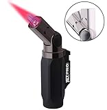 JETPRO Torch Cigar Lighter Super Strong Quadruple Flames Nozzle Rotatable Refillable Butane Lighter Jumbo Size 5IN Windproof Giftbox