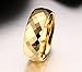 VNOX Men's Rhombic Cut Tungsten Carbide Promise Engagement Wedding Band Ring,Gold Plated,8mm Width,Size 9