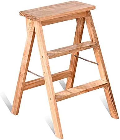 Taburete de 3 peldaños Escalera de madera para adultos Niños Escalera