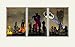 Harley Quinn kissing Joker art print set, superhero wall decor, batman triptyche