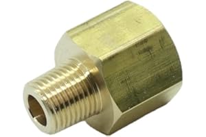 CDQBWKJGFJ 3 Pcs Brass Pipe Adapter 1/8 NPT Male x 1/4 NPT Female Pressure Gauge Reducer Fitting