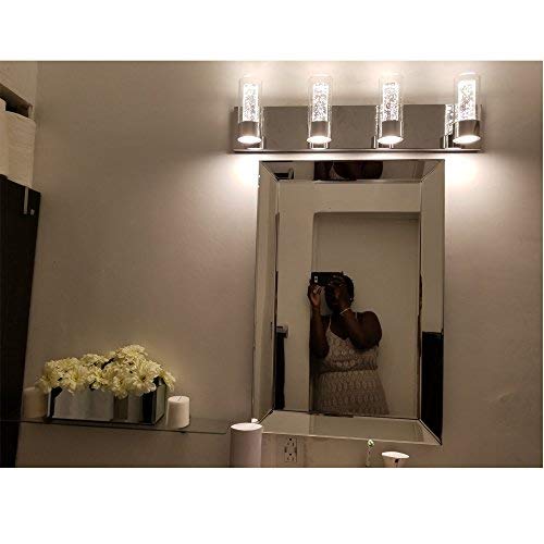 JINZO LED Bathroom Vanity Lighting Fixture Bathroom Lights4 Lights with Champagne Bubble