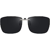 Polarized Clip On Sunglasses Over Prescription Glasses Men Women Compact Fit Non-Flip Up