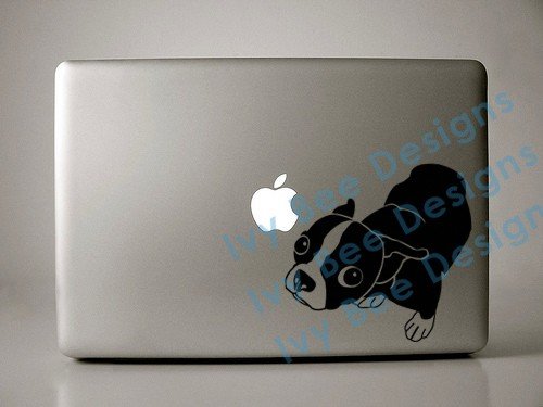 Molly the Boston Terrier Decal for 13" Macbook