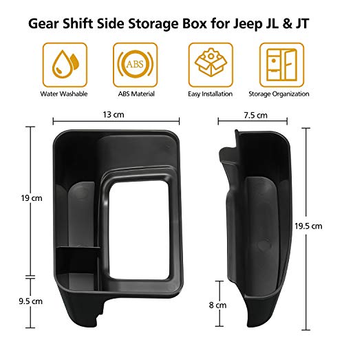 image for isinlive 2 Pack Gear Shift Console Side Storage Box for Driver and Pas