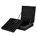 MALEDEN Jewelry Organizer, 2 Layers Lint Jewelry Case Box for Necklace, Earrings, Bracelets and Rings Display, Large Capacity with Lock for Home Storage and Travel