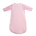 LETTAS Baby Girls 100% Cotton Stripe Removable Sleeve Sleeping Bag 0.5 Tog - Soft Wearable Blanket Pink (12-24 Months)
