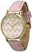 Women's Geneva Chevron Style Leather Watch - Light Pink