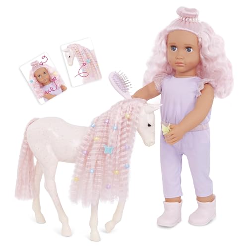 Our Generation 18-Inch Doll & Horse Foal Set, Elara & Lumina, Dolls
