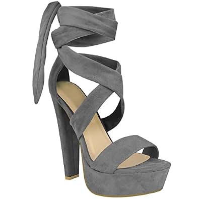 Fashion Thirsty Women's Wedge Heel Sandals - Lace Up Ankle Strap, Cut Out Design, Size 9 - View #6