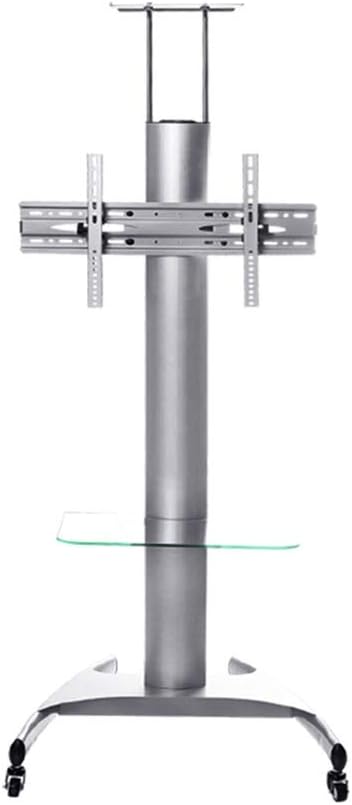 Trolley CHUNLAN Mobile TV Stand Office TV Stand Aluminum Alloy With Brake TV Stand Tempered Glass Tray Seamless Welding TV Stand