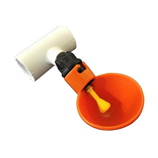 12 Orange Automatic Waterer Drinker Cups 1 2 Pvc Tee Fittings