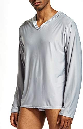 Sleepwear Pajamas Top Long Sleeve Baselayer Mens Yoga Hoddie