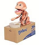 Virtuous Cool Gadgets Monkey Stealing Money Box Coin Bank,Robotic Munching Toys Plastic Piggy Saving Banks Gift for girls & boys or for Kids & Adults (Lucky Coin Monkey )