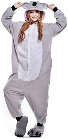 Babibridal Unisex Onesies for Adult Animal Pajamas One Piece Pajamas (S, Grey koala)